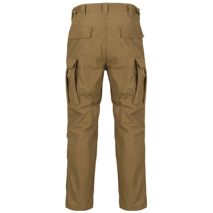 rear of helikon bdu mk2 coyote trousers with reinforced seat