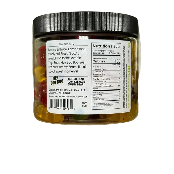 Hey Boo Boo Gummies 13 oz. Canister - Detail View - Bruce Julian Heritage Foods