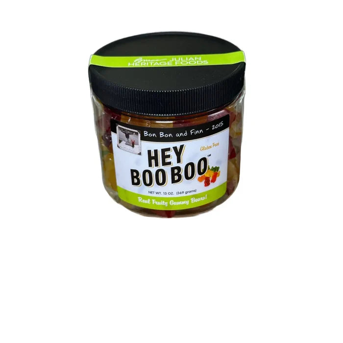 Hey Boo Boo Gummies 13 oz. Canister - Front View - Bruce Julian Heritage Foods