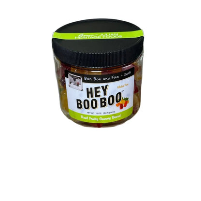 Hey Boo Boo Gummies 13 oz. Canister - Front View - Bruce Julian Heritage Foods
