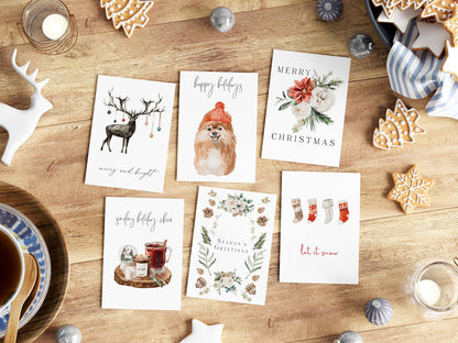 Holiday Christmas Card Set, 24 pack