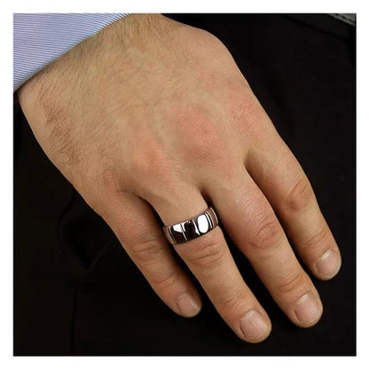 Hoxton London Men's Sterling Silver Brick Ribbed Ring