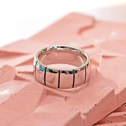 Hoxton London Men's Sterling Silver Brick Ribbed Ring