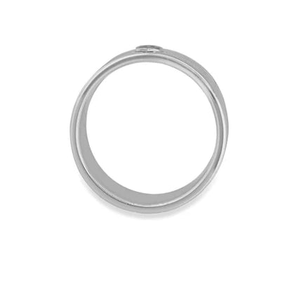 Hoxton London Men's Sterling Silver Horizontal Striped Ring