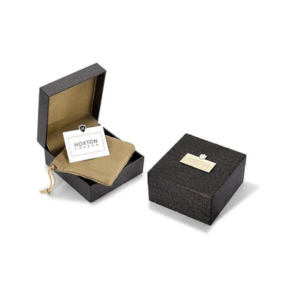 Hoxton London' Men's Sterling Silver Twist Leather Inlay Ring