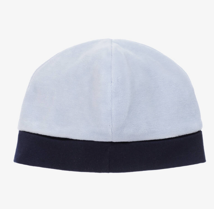 HUG BOSS Baby Boys Blue Velour Hat