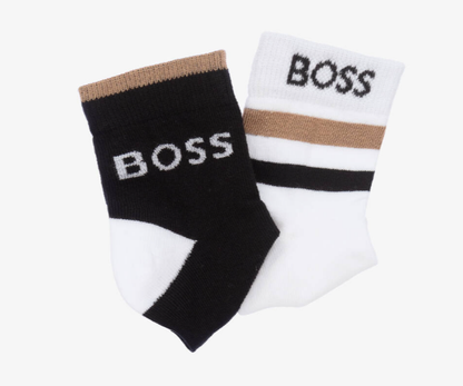 HUGO BOSS Baby Boys Black & White Cotton Socks (2 Pack)