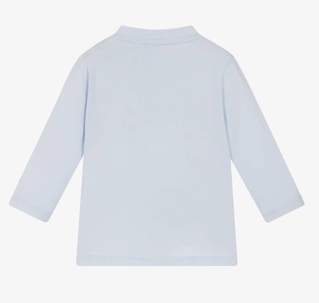 HUGO BOSS Baby Boys Pale Blue Organic Cotton Top