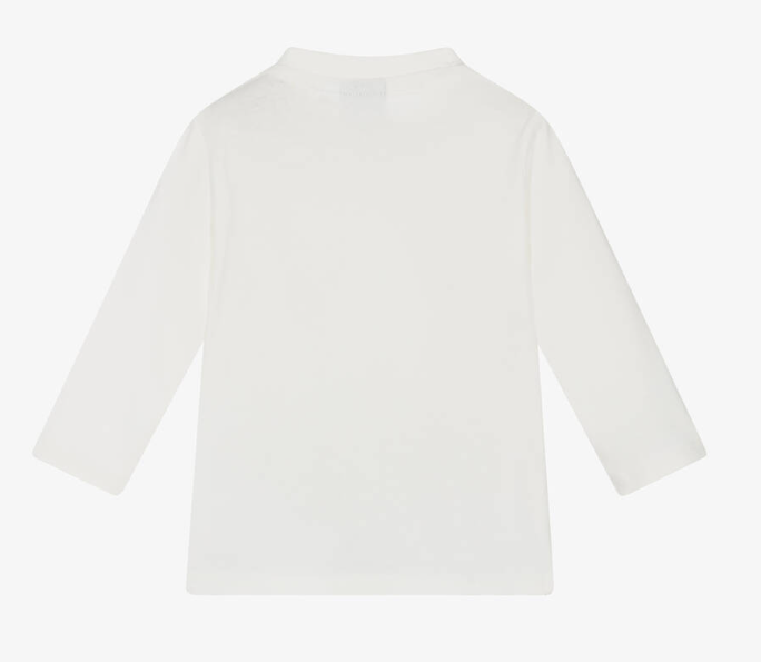 HUGO BOSS Baby Boys White Organic Cotton Top