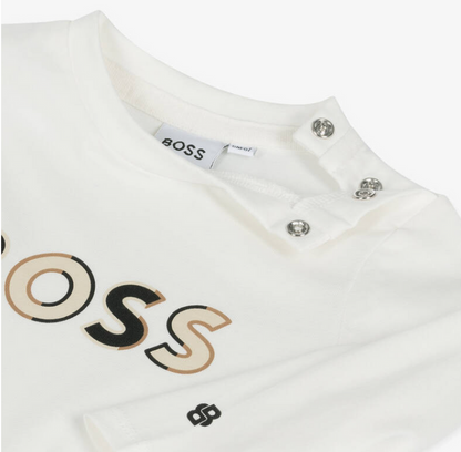 HUGO BOSS Baby Boys White Organic Cotton Top