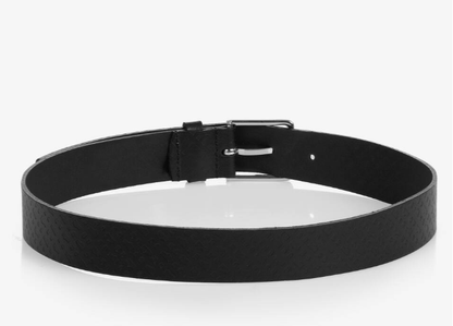 HUGO BOSS Boys Black Leather Monogram Belt