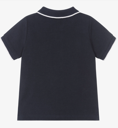 HUGO BOSS Boys Blue Cotton Polo Shirt