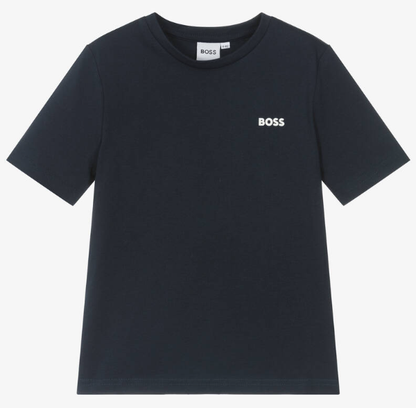 HUGO BOSS Boys Blue Cotton T-Shirt