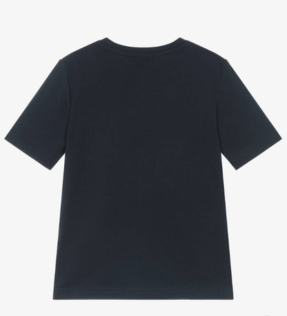 HUGO BOSS Boys Blue Cotton T-Shirt