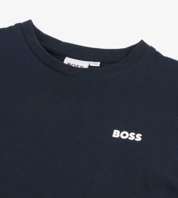 HUGO BOSS Boys Blue Cotton T-Shirt