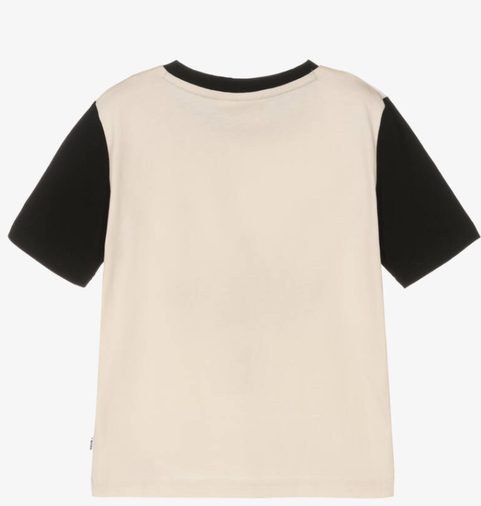 HUGO BOSS Boys Ivory Colourblock Cotton T-Shirt