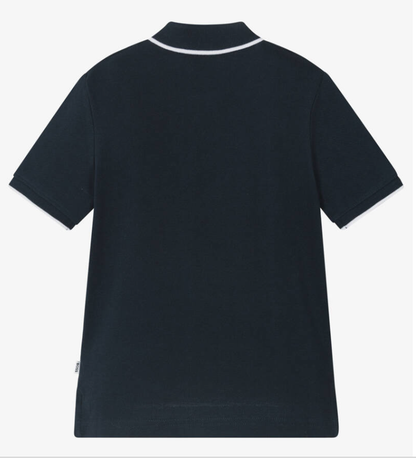 HUGO BOSS Boys Navy Blue Cotton Piqué Polo Shirt