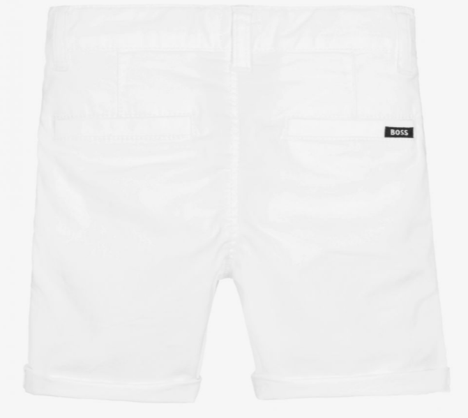 HUGO BOSS Boys White Bermuda Shorts