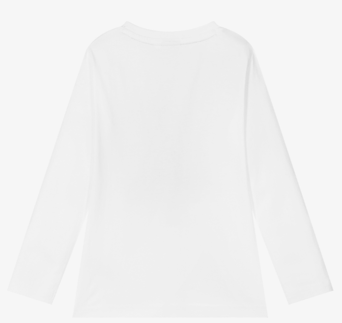 HUGO BOSS Boys White Cotton Logo Top