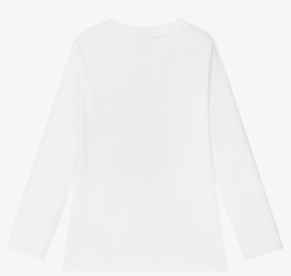 HUGO BOSS Boys White Cotton Logo Top