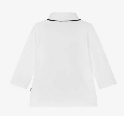 HUGO BOSS Boys White Cotton Polo Shirt