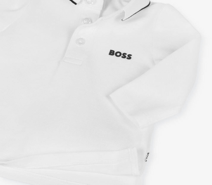 HUGO BOSS Boys White Cotton Polo Shirt