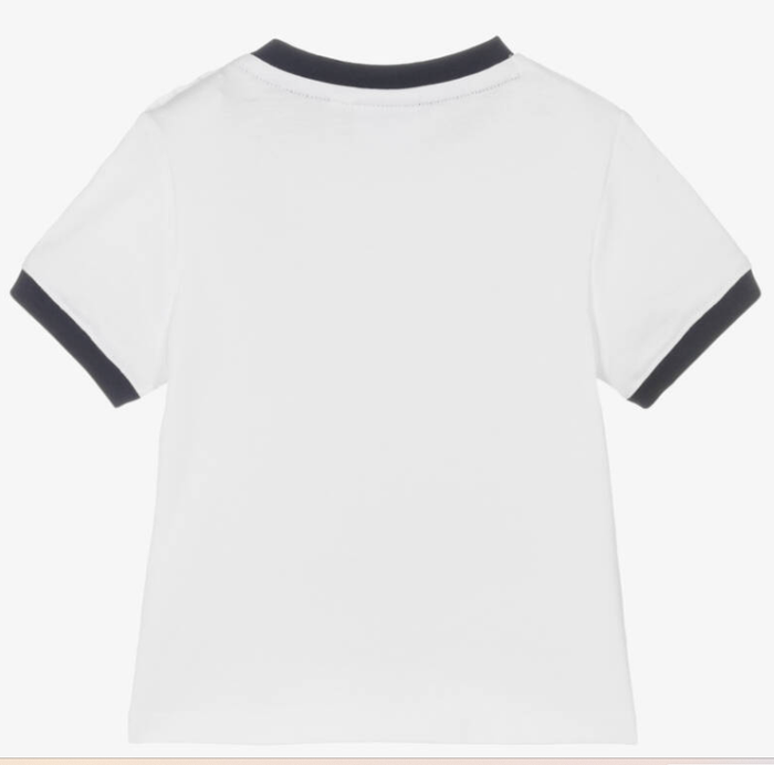 HUGO BOSS Boys White Cotton Shadow Logo T-Shirt