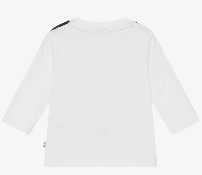 HUGO BOSS Boys White Cotton Top