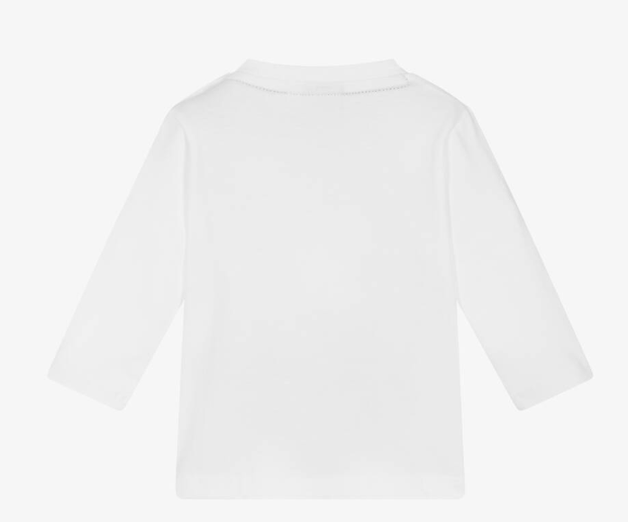 HUGO BOSS Boys White Cotton Top