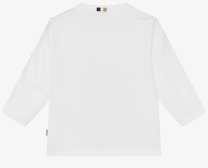 HUGO BOSS Boys White Cotton Top