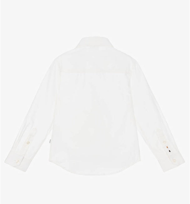 HUGO BOSS Boys White Oxford Cotton Shirt