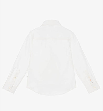 HUGO BOSS Boys White Oxford Cotton Shirt