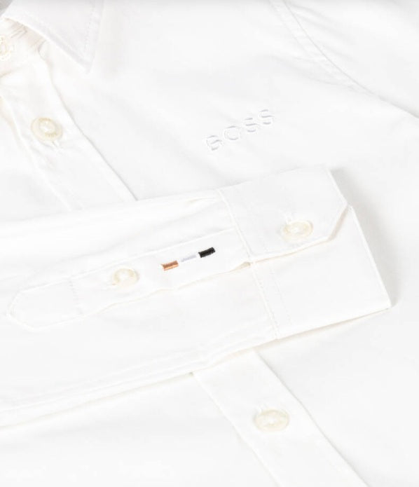 HUGO BOSS Boys White Oxford Cotton Shirt