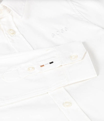 HUGO BOSS Boys White Oxford Cotton Shirt