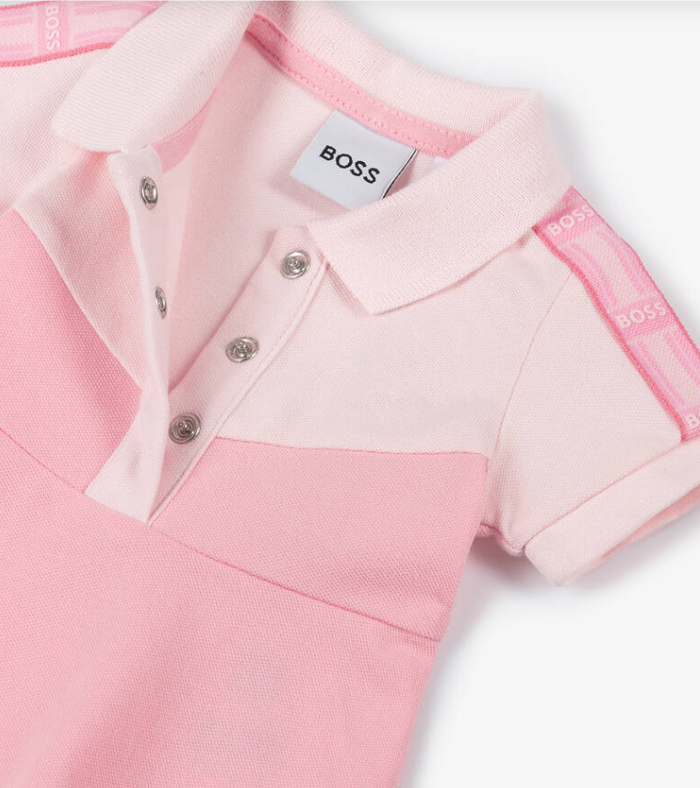 HUGO BOSS Girls Pink Cotton Polo Dress