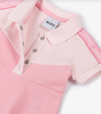 HUGO BOSS Girls Pink Cotton Polo Dress