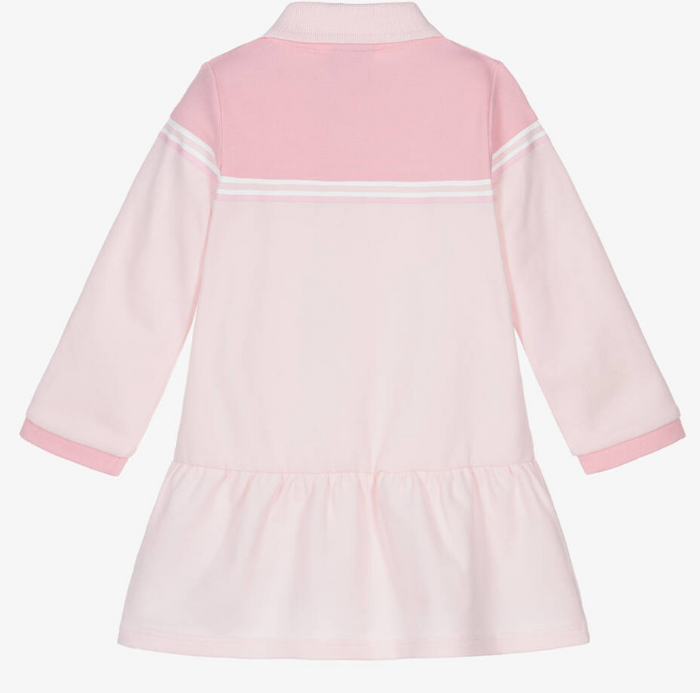 HUGO BOSS Girls Pink Cotton Polo Shirt Dress