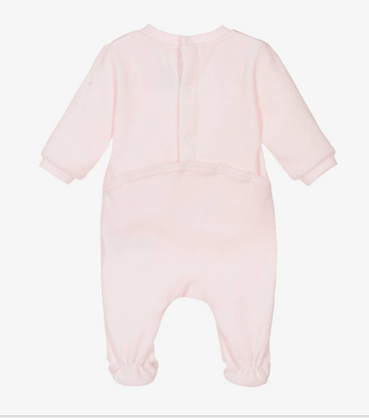 HUGO BOSS Girls Pink Velour Babygrow