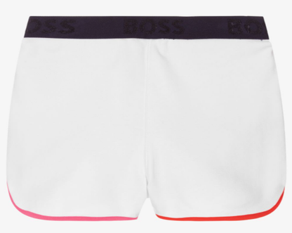 HUGO BOSS girls white cotton shorts