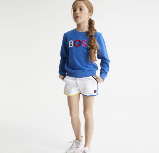 HUGO BOSS girls white cotton shorts
