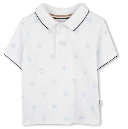 HUGO BOSS monogram-print polo shirt