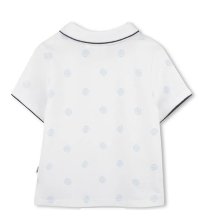 HUGO BOSS monogram-print polo shirt