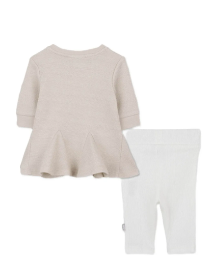 HUGO BOSS peplum top and ribbed leggings set