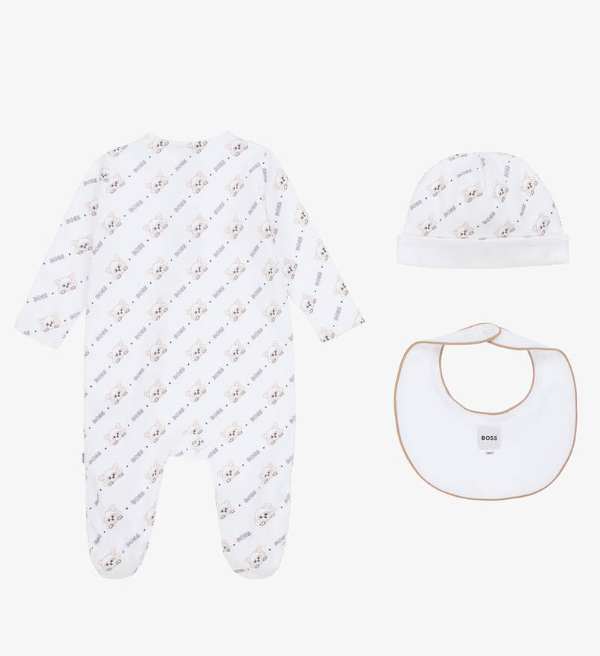 HUGO BOSS White Cotton Red Panda Babysuit Gift Set