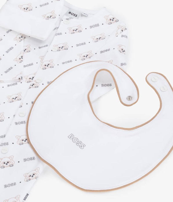 HUGO BOSS White Cotton Red Panda Babysuit Gift Set