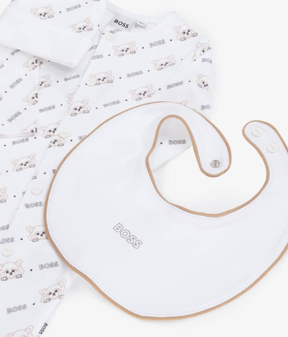 HUGO BOSS White Cotton Red Panda Babysuit Gift Set