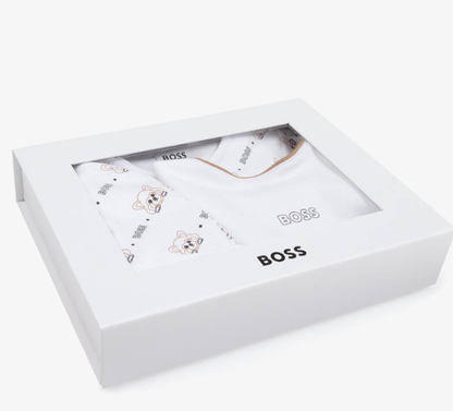 HUGO BOSS White Cotton Red Panda Babysuit Gift Set