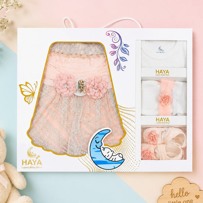 HY - 5 Pieces - Starter Set Box - Three Flowers - Fancy - Peach