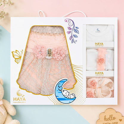 HY - 5 Pieces - Starter Set Box - Three Flowers - Fancy - Peach