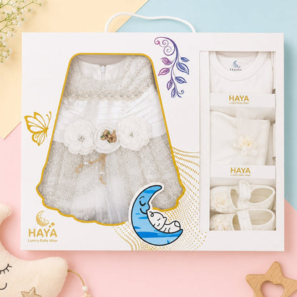 HY - 5 Pieces - Starter Set Box - Three Flowers - Fancy - White